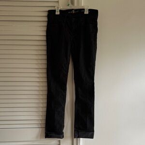 7 For All Mankind Black Straight Leg Jeans SZ 26